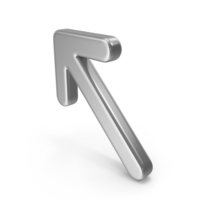 Silver Diagonal Arrow Up PNG & PSD Images