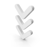 White Triple Arrow Down PNG & PSD Images