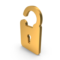 Lock Icon Gold PNG & PSD Images
