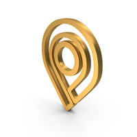 Out Line Location Map Icon Gold PNG & PSD Images