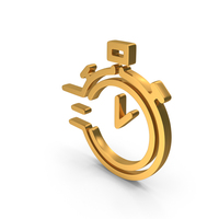 Stopwatch Clock Icon Gold PNG & PSD Images