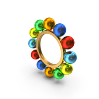 Multi Color Metallic Balloons Around Circle PNG & PSD Images