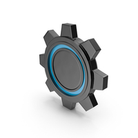 Black And Blue Gear Button PNG & PSD Images