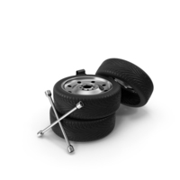 Tyres, Lug Wrench And Jack PNG & PSD Images