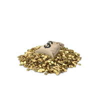 Money Bag On A Pile Of Coins PNG & PSD Images
