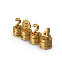 Gold 2024 And Coins PNG & PSD Images