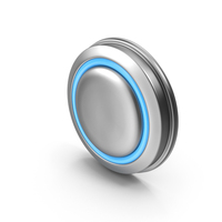 Silver And Blue Button PNG & PSD Images