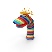 Sock Puppet Character Striped Boy Smiling Pose PNG & PSD Images