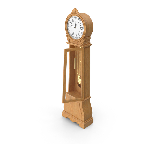 Grandfather Clock Light Wood Open PNG & PSD Images