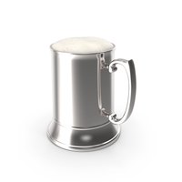 Stainless Steel Beer Stein With Beer PNG & PSD Images