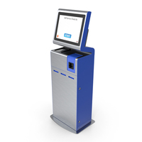 Blue Self-Service Check-In Kiosk PNG & PSD Images