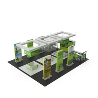 Trade Show Exhibition Booth Green PNG & PSD Images