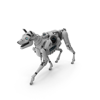 Futuristic Robotic Dog White In Walking Pose PNG & PSD Images
