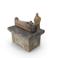 Ancient Priest Mourns An Altar With A Sarcophagus PNG & PSD Images