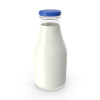Milk In Glass Bottle Small Full Closed PNG & PSD Images