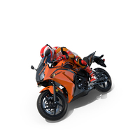 Honda Motorcycle With Rider Turning PNG & PSD Images