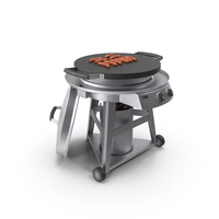 Professional Grill Cart With Fried Sausages PNG & PSD Images