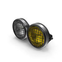 Motorcycle Headlight Pair With Mesh Grill PNG & PSD Images