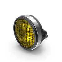 Motorcycle Headlight Yellow With Mesh Grill PNG & PSD Images