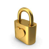 Love Lock Gold PNG & PSD Images