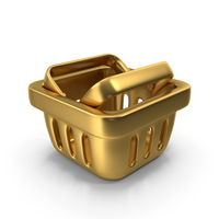 Shopping Basket Gold PNG & PSD Images