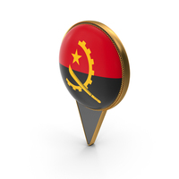 Flag Of Angola Dual Side Location Pin PNG & PSD Images