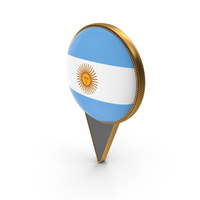Flag Of Argentina Dual Side Location Pin PNG & PSD Images