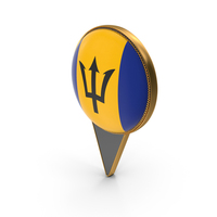Flag Of Barbados Dual Side Location Pin PNG & PSD Images