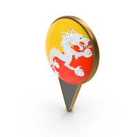 Flag Of Bhutan Dual Side Location Pin PNG & PSD Images