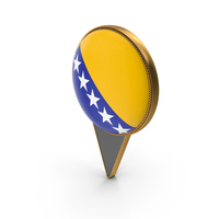Flag Of Bosnia and Herzegovina Dual Side Location Pin PNG & PSD Images