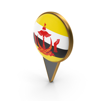 Flag Of Brunei Dual Side Location Pin PNG & PSD Images