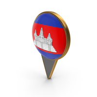 Flag Of Cambodia Dual Side Location Pin PNG & PSD Images
