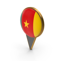 Flag Of Cameroon Dual Side Location Pin PNG & PSD Images