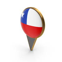 Flag Of Chile Dual Side Location Pin PNG & PSD Images