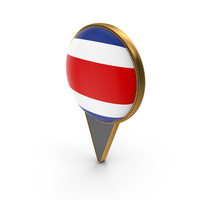 Flag Of Costa Rica Dual Side Location Pin PNG & PSD Images