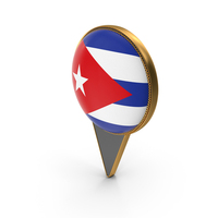 Flag Of Cuba Dual Side Location Pin PNG & PSD Images