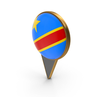 Flag Of Democratic Republic of Congo Dual Side Location Pin PNG & PSD Images