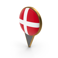 Flag Of Denmark Dual Side Location Pin PNG & PSD Images