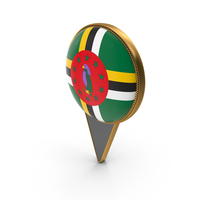 Flag Of Dominica Dual Side Location Pin PNG & PSD Images