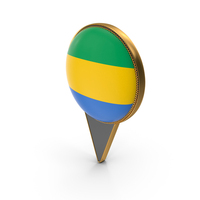 Flag Of Gabon Dual Side Location Pin PNG & PSD Images