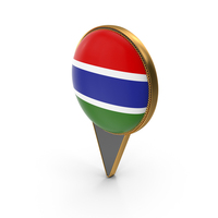 Flag Of Gambia Dual Side Location Pin PNG & PSD Images