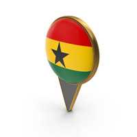 Flag Of Ghana Dual Side Location Pin PNG & PSD Images