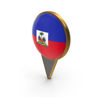 Flag Of Haiti Dual Side Location Pin PNG & PSD Images