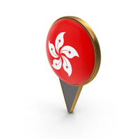Flag Of Hong Kong Dual Side Location Pin PNG & PSD Images