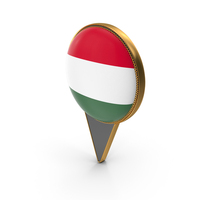 Flag Of Hungary Dual Side Location Pin PNG & PSD Images