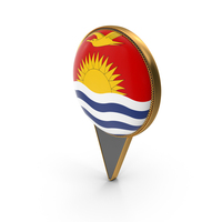 Flag Of Kiribati Dual Side Location Pin PNG & PSD Images