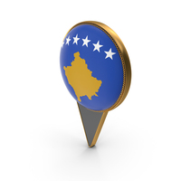 Flag Of Kosovo Dual Side Location Pin PNG & PSD Images
