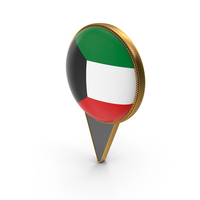 Flag Of Kuwait Dual Side Location Pin PNG & PSD Images