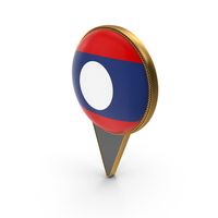 Flag Of Laos Dual Side Location Pin PNG & PSD Images