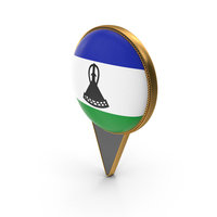 Flag Of Lesotho Dual Side Location Pin PNG & PSD Images